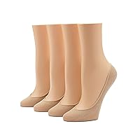 HUE Women's Hidden Sock Liners, 4 Pair Pack