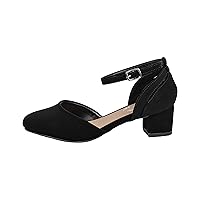 Girls Pumps Low Block Dress Shoes Ankle Strap Close Toe Heeled Sandals Mia-2