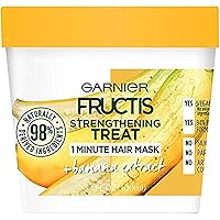 Garnier Fructis Strengthening 1 Minute Hair Mask, Banana, 3.4 fl. oz. (Pack of 2)