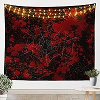 Castle Fairy 3D Spider Web Tapestry,Red Tie Dye Black Wall Hanging Art for Kids Girls Boys Teens Room Decor,Halloween Style Animals Bed Wall Blanket Western Horror Festival Porch Hangings,70.9x92.5