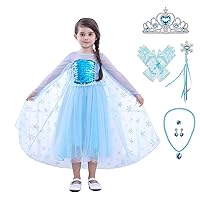 Lito Angels Girls Princess Costumes Halloween Birthday Fancy Party Snow Queen Dress Up with Accessories