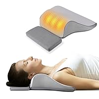 Heated Neck Stretcher with Magnetic Therapy Pillowcase, Neck and Shoulder Relaxer Pillows, Cervical Traction Device for Relieve TMJ Headache Muscle Tension Spine Alignment