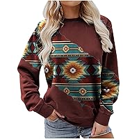 Women's Casual V Neck Shirts Vintage Geometry Graphic Long Sleeve Raglan Tee Tops Loose Fitting Retro Ethnic Blouse