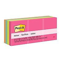 Post-it Mini Notes, 1.5x2 in, 12 Pads, America's #1 Favorite Sticky Notes, Poptimistic Collection, Bright Colors (Magenta, Pink, Blue, Green), Clean Removal, Recyclable (653AN)