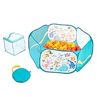 B. Toys Play- Mini Playspace-Ball Pit- Outdoor and Indoor- 42 Colorful Balls- Foldable & Portable- Active Play Set for Toddlers, Kids – 1 Year +