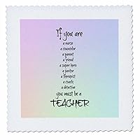 3dRose Text with Words Describing A Teacher - Quilt Squares (qs-363499-3)