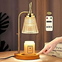 Candle Warmer Lamp, Remote Control & Touch Control Candle Warmer with 2-4-8H Timer and 4-Levels Dimmable Height Adjustable with 2 Bulbs Candle Lamp Warmer
