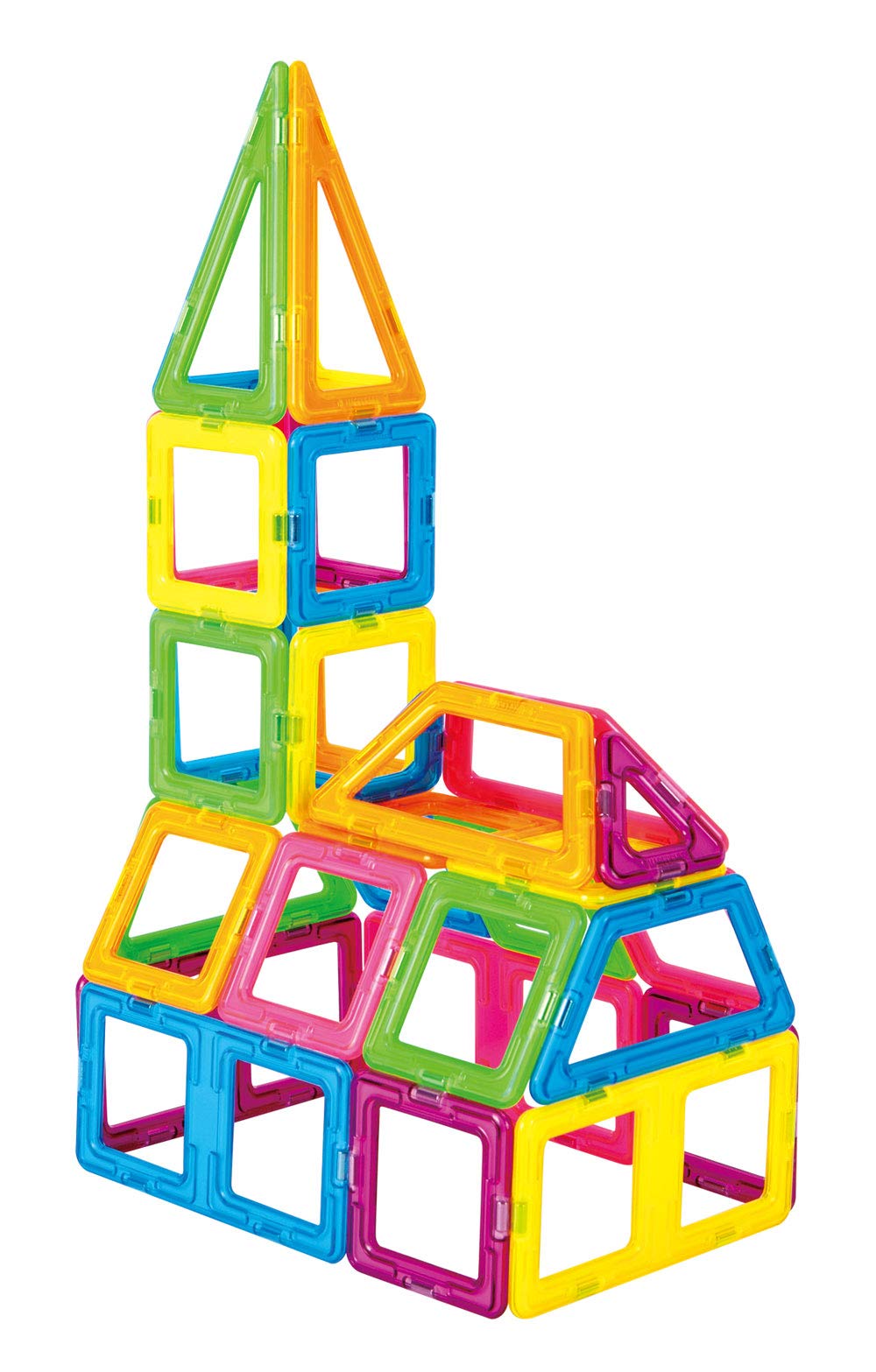 Magformers Creator Neon Color Set (60-pieces) Magnetic Building Blocks, Educational Magnetic Tiles Kit , Magnetic Construction STEM Set