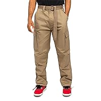G-Style USA Men's Relaxed Straight Fit Tactical Work Cargo Pants 6CP01 - Khaki - 42/34