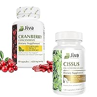 Cissus Quadrangularis - 120 Capsules, and Cranberry Pills - 60 Capsules, Support Normal Bone Health, Normal Urinary Tract Health and Kidney Support