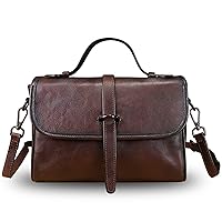 Genuine Leather Satchel Crossbody Bags for Women Handmade Vintage Top Handle Handbags Purses