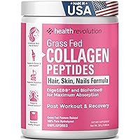 Hydrolyzed Collagen Peptides Powder - Skin, Hair, Nails & Joint Support, Grass-Fed Collagen Enhanced with Probiotics & Digestive Enzymes, Types I & III - Non-GMO, Gluten-Free, Unflavored, 35 Servings