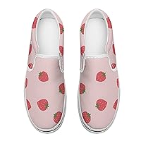 Strawberry Daydream Women's Slip on Canvas Non Slip Shoes for Women Skate Sneakers (Slip-On)