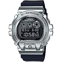 Men's Casio G-Shock 25th Anniversary Limited Edition Digital Stainless Steel and Black Resin Strap Watch GM6900-1