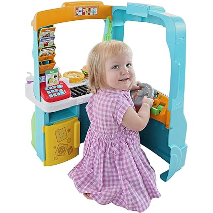 Fisher-Price Laugh & Learn Toddler Learning Toy Servin’ Up Fun Food Truck Electronic Playset With 24 Accessories For Ages 18+ Months