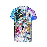 Anime Saint Seiya T Shirt Mens Casual Tee Summer Round Neck Short Sleeve Clothes