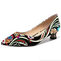 Women's Slip On Solid Patent Wedding Pointed Toe Dress Kitten Low Heel Pumps Shoes 1.5 Inch