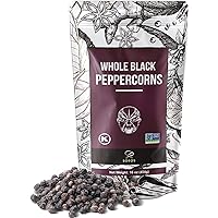 Soeos Black Peppercorns, 16oz (Pack of 1), Non-GMO, Kosher, Packed to Keep Peppers Fresh, Peppercorn for Grinder Refill, Whole Peppercorns