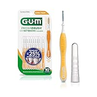 GUM - 10070942002438 Proxabrush Go-Betweens Interdental Brushes, Ultra Tight, Plaque Removal, 10 Count, (Pack of 6)