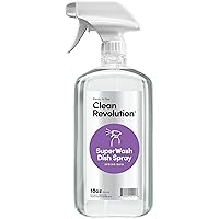 Clean Revolution SuperWash Dish Soap Spray 18oz Refill Supply Container, Ready to Use Formula, Spring Rain Fragrance, 1 Pack
