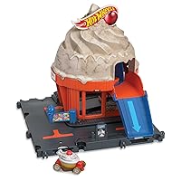 City Track Set with 1 Car, Track Play That Connects to Other Sets, Ice Cream Shop Playset​​