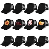 Ultrafun Pack of 12 Unisex Sublimation Blank Baseball Hats, Polyester Plain Mesh Caps, Trucker Hat for Sublimation Printing, Custom
