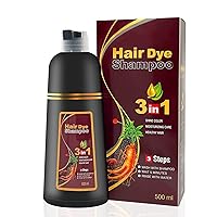 Black Instant Hair Color Shampoo for Gray Hair - Easy Hair Dye Shampoo 3 in 1-100% Grey Coverage - Herbal Coloring in Minutes for Women & Men (Coffee)