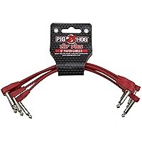 Lil Pigs 6 in Low Profile Patch Cables 4 Pack, Candy Apple Red