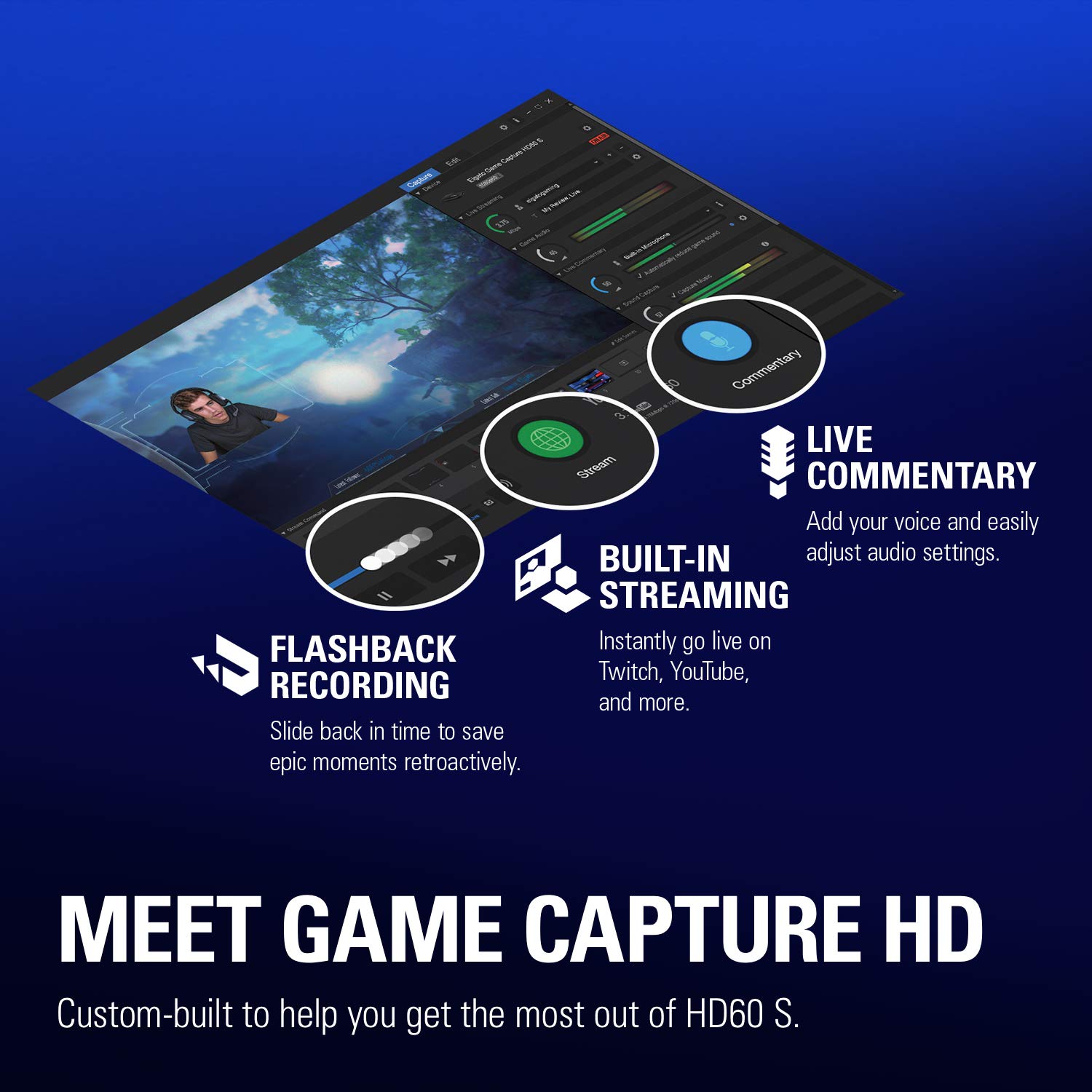 Elgato HD60 S, External Capture Card, Stream and Record in 1080p60 with ultra-low latency on PS5, PS4/Pro, Xbox Series X/S, Xbox One X/S, in OBS, Twitch, YouTube, works with PC/Mac