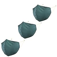 3 Pack Stylish Reusable Washable Comfortable Face Mask with Nose Wire, Filter Pocket, Ear Adjusters