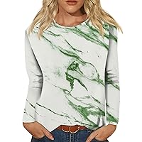 Fall Long Sleeve Shirts for Women Crew Neck Tees Printed Blouses Loose Long Sleeve Pullover Casual Tunic Tops