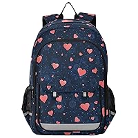 ALAZA Snowflakes Hearts Blue Backpack Bookbag Laptop Notebook Bag Casual Travel Trip Daypack for Women Men Fits 15.6 Laptop