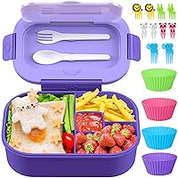 MISS BIG Bento Box,Bento Box Adult Lunch Box,Bento Lunch Box for Kids,Leak  Proof,No BPAs and No Chemical Dyes,Microwave and Dishwasher Safe Adult Bento  Box,Bento Lunch Box for Adults(Purple L) 