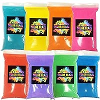 Color Blaze Holi Colored Powder - 1 lb of Each Color - Pink, Red, Orange, Yellow, Green, Teal, Blue, Purple - for Fun Runs, Toss, Rangoli, Color War, Party & Festivals - Total Pack of 8 Pounds