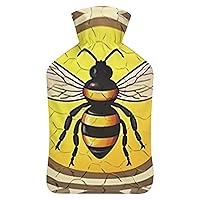 Honey Bee Hot Water Bottle with Cover Portable Hot Warm Water Bag for Bed Sofa