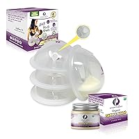 2 in1 Breast Shells and Milk Collection Cups with Plugs: 4 Units Always Have a Clean Pair Ready + Nipple Balm for Breastfeeding Relief