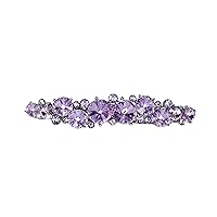 Faship Violet Purple Premium Rhinestone Crystal Floral Small Hair Barrette Clip
