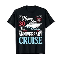 Husband Wife Happy 30th Anniversary Cruise Marriage Wedding T-Shirt