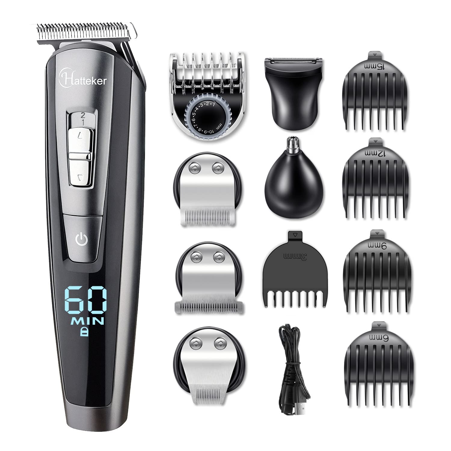 Mua Hatteker Hair Clippers Beard Trimmer for Men Hair Trimmer Cordless Grooming  Kit Haircut Kit for Men Kids Adults Upgrade Hair Trimmer with LED Display  USB Rechargeable Wet & Dry trên Amazon
