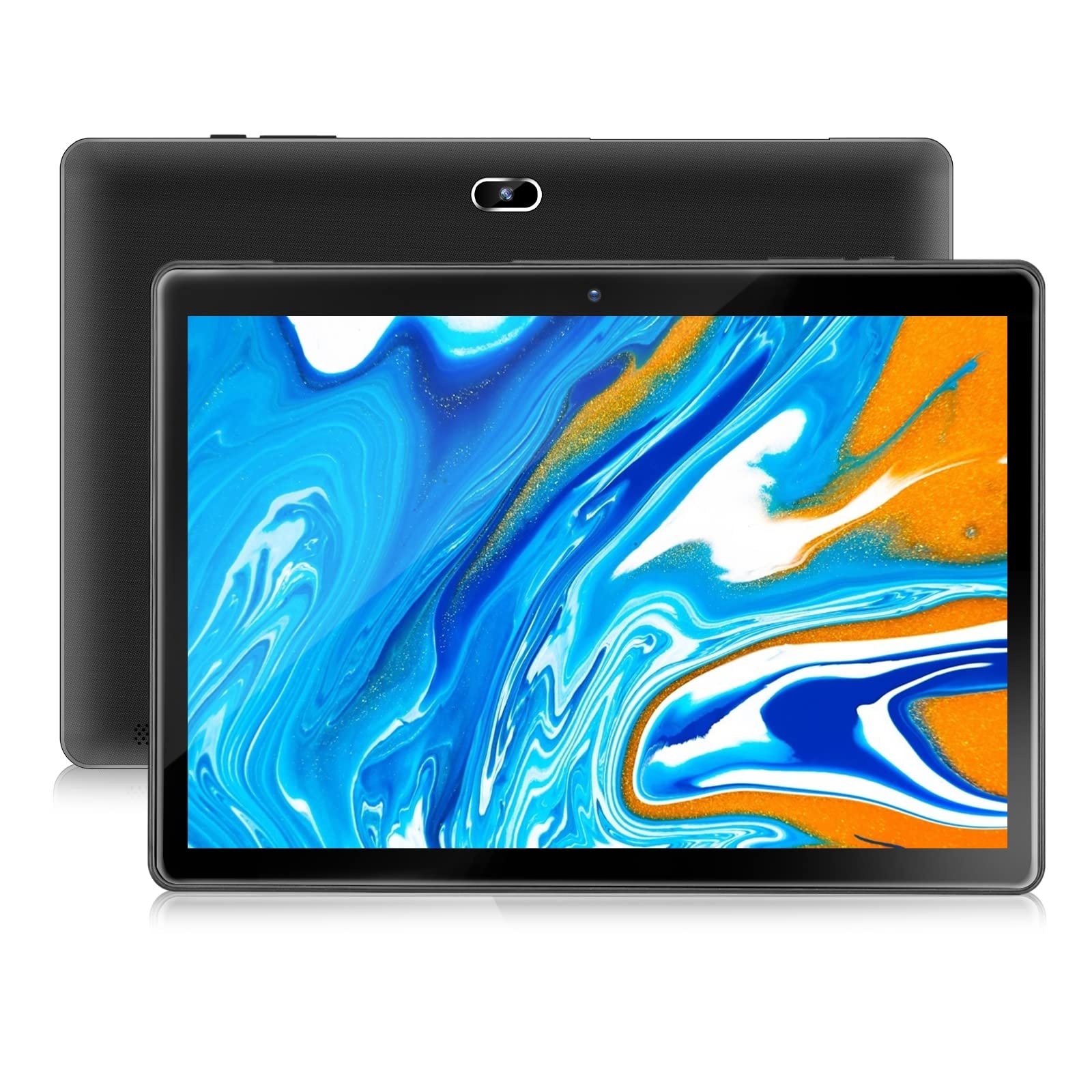 qunyiCO Android 11 Tablet 10 inch Y10 (10.1''), 2GB RAM 32GB Storage, 2MP+8MP Dual Camera, Quad-Core Processor, 1280x800 IPS HD Display Screen, Wi-Fi Bluetooth 5000mAh, GMS Certified Black