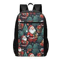 Cute Christmas Man Print Simple Sports Backpack, Unisex Lightweight Casual Backpack, 17 Inches
