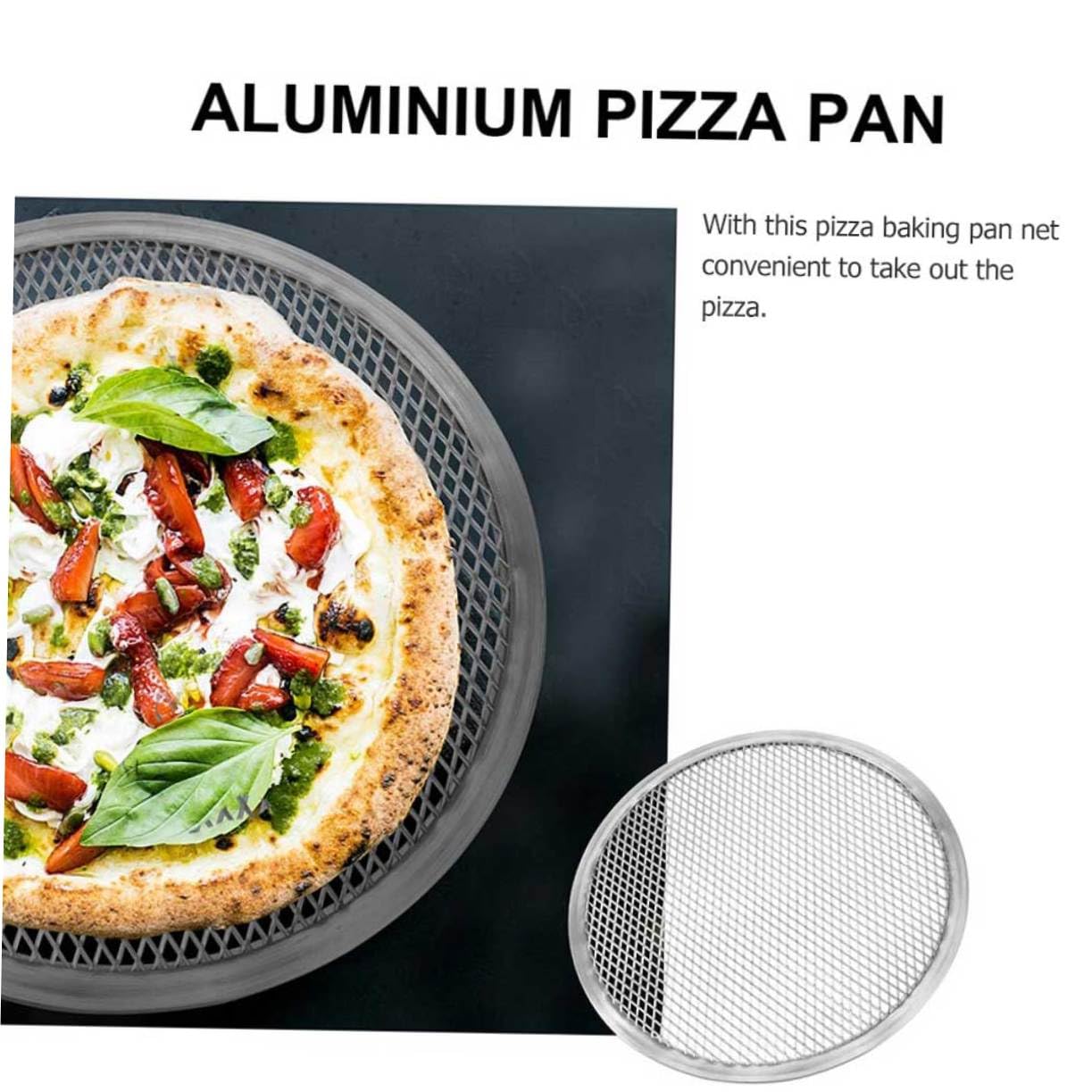 BESTOYARD 6 Pcs Pizza Pan Net Round Stainless Steel Aluminum Alloy.