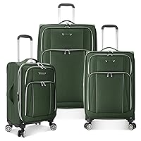 Traveler's Choice Lares Softside Expandable Luggage with Spinner Wheels, Green, 3 Piece Luggage Set