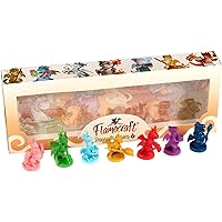 Lucky Duck Games Flamecraft Board Game Dragon Miniatures (Series 2) - Set of 7 Colorful Dragon Figures, 35-40mm Scale, Includes Hot Dog, Starburst, Thistle, and More! Made