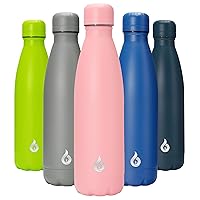 BJPKPK 17oz Stainless Steel Water Bottles Dishwasher Safe Sports Insulated Water Bottle for Travel-Light Pink