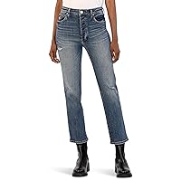 KUT from the Kloth Rosa High-Rise Ankle Zip Fly Jeans for Women in Desirable - Cotton-Blend Fabrication