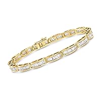 Ross-Simons 3.00 ct. t.w. Baguette Diamond Bracelet in 14kt Yellow Gold