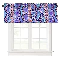 Snakeskin Print Kitchen Curtains Valances for Windows Rod Pocket Short Window Treatment Decor for Kitchen Windows Living Room Bathroom Laundry Decor