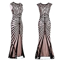 Long Spring Dresses for Women 2024 Wedding Guest,Ladies Dress Vintage 1920s Sequin Beaded Tassels Party Night S