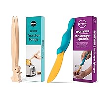 Bundle of 2 - OTOTO Splatypus Jar Spatula for Scooping and Scraping & OTOTO Bernie Bunny Toaster Tongs